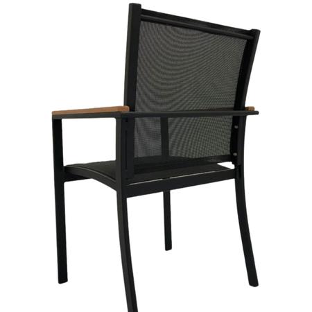 Imagem de Jogo de Mesa Ripada com 4 Cadeiras de Alumínio Para Área Externa Preto