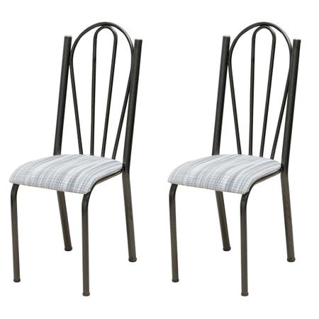 Imagem de Jogo de Mesa Sara Tampo BP de 136cm Com 6 Cadeiras Craqueada Preto Linho Artefamol