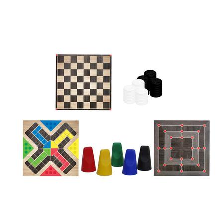 Jogo De Mesa Tabuleiro Dama Ludo Trilha Brinquedo Divertido - Pais & Filhos  - Jogo de Dominó, Dama e Xadrez - Magazine Luiza