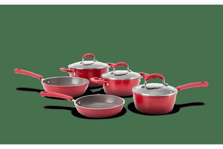 Imagem de Jogo de Panela Antiaderente 5Pcs Roma Vermelho - Brinox