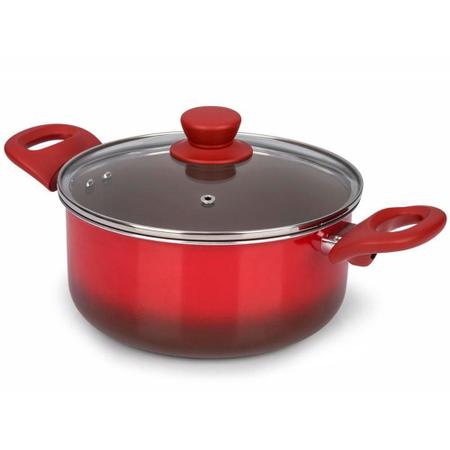 Imagem de Jogo de Panela Brinox Cerâmic Life Smart 7Pçs 2.0mm Vermelho - 4789/103