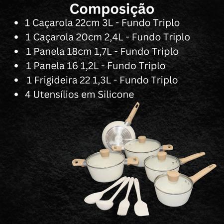 Imagem de Jogo de Panelas 9 Peças Carmela Premium Ceramic Antiaderente Bkza Conjunto com Caçarolas Panelas Frigideiras Utensílios