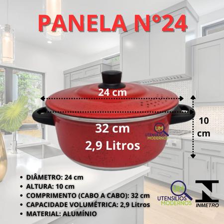 Imagem de Jogo de Panelas Alumínio Vermelho 5 pçs + fervedor nº 12 1 Litro +  Kit Espátulas