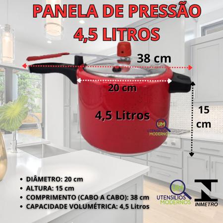 Imagem de Jogo de Panelas Aluminio Vermelho 5 pçs + fervedor nº12 1 Litros + Panela de Pressão 4,5 litros + kit Espatulas