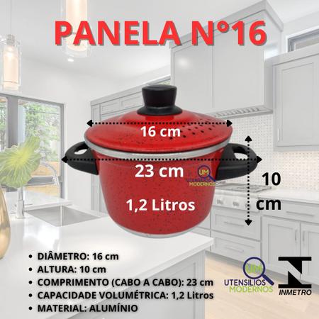 Imagem de Jogo de Panelas Aluminio Vermelho 5 pçs + fervedor nº12 1 Litros + Panela de Pressão 4,5 litros + kit Espatulas