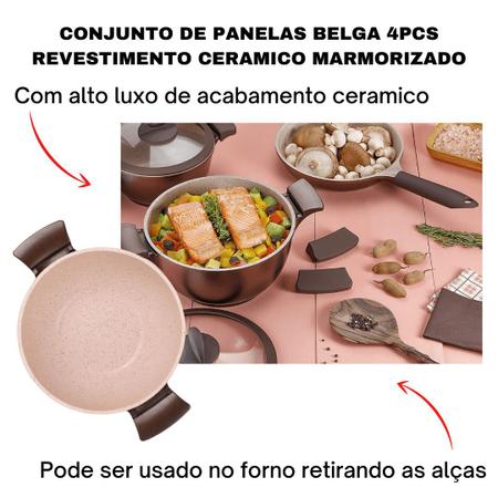 Jogo De Panelas Antiaderente Cerâmica Fogão Cooktop Indução 5 Peças MTA -  Jogo de Panelas - Magazine Luiza