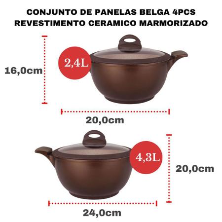 Jogo De Panelas Antiaderente Cerâmica Fogão Cooktop Indução 5 Peças MTA -  Jogo de Panelas - Magazine Luiza