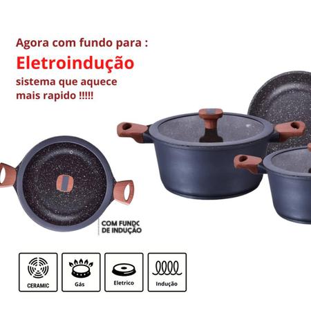 Jogo De Panelas Antiaderente Cerâmica Fogão Cooktop Indução 5 Peças MTA -  Jogo de Panelas - Magazine Luiza