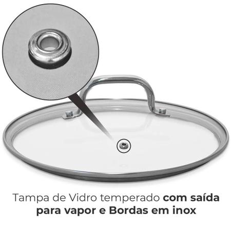 Imagem de Jogo de Panelas Antiaderente Indução Ceramic Life Unique Cinza 4 peças - Brinox