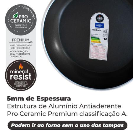 Imagem de Jogo de Panelas Antiaderente Indução Ceramic Life Unique Cinza 4 peças - Brinox