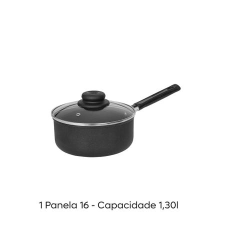 Comprar Jogo de panela extra forte c/ 5 peças - Cor preta - a