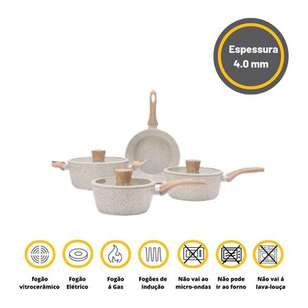 Imagem de Jogo de Panelas Brinox Indução Ceramic Life Sirius Kit 4 Un