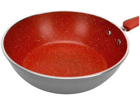Imagem de Jogo de Panelas Brinox Revestimento Cerâmico de Alumínio Vermelho e Cinza 8 Peças Ceramic Life Select
