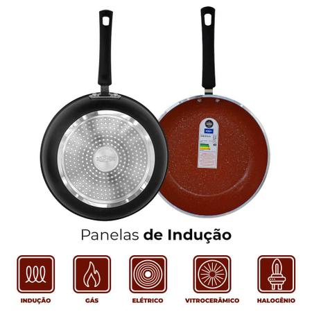 Imagem de Jogo de Panelas de Indução com Panela de Pressão Ceramic Life e Chaleira Select 10 Peças - Brinox