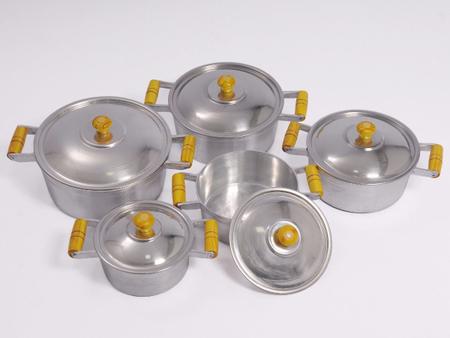 Imagem de Jogo De Panelas Grossas Alumínio Batido Fundido Kit Com 5 peças - Aluminex