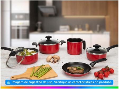 Jogo de Panelas Tramontina Georgia em Alumínio Vermelho 5 Peças 20499750