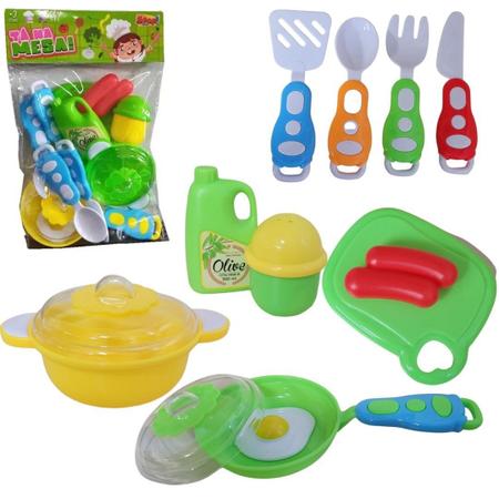 Kit Cozinha Infantil com Frigideira, Ovo e Salsicha - 7 Peças - Jogo de  Panelinhas e Comidinhas