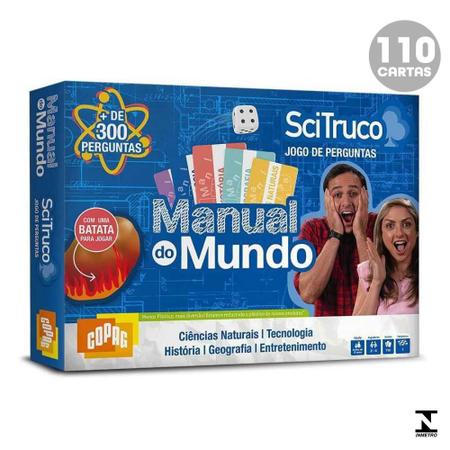 Jogo de Perguntas Manual do Mundo +300 Perguntas Copag 98447 - Deck de  Cartas - Magazine Luiza