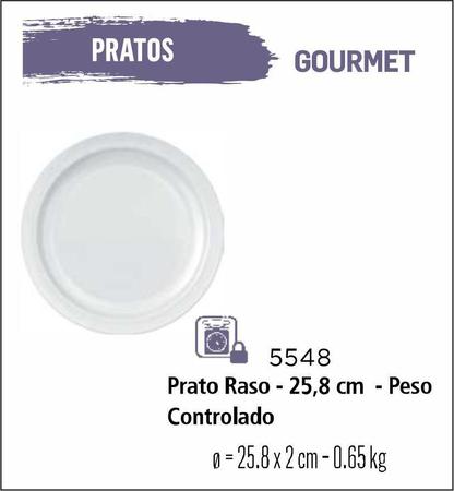 Imagem de Jogo De Prato Gourmet 06 Pratos Rasos Grande - 26Cm Branco