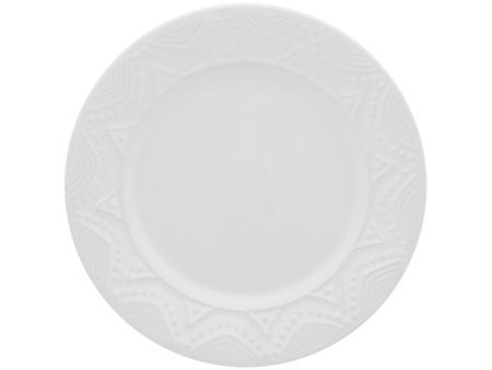 Imagem de Jogo de Pratos Redondo Cerâmica Branco Sobremesa