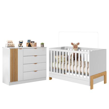 Imagem de Jogo de Quarto Infantil Ayla com Cômoda e Berço - Phoenix Baby