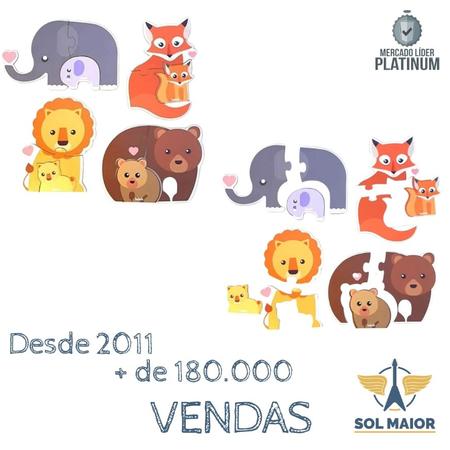 Brinquedo Bebe Educativo Quebra-cabeça 2 Partes Infantil Animais Filhotes 2  anos em Promoção na Americanas