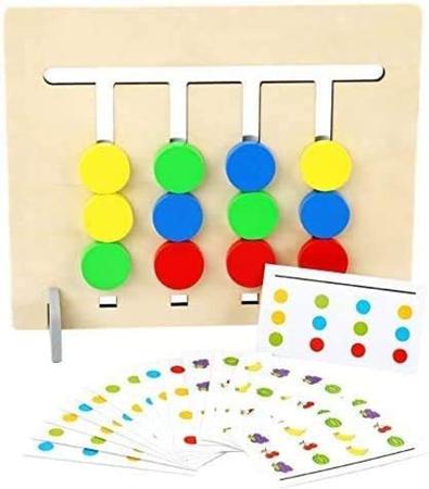ISA - Brinquedo educativo de madeira Montessori para crianças a partir de 3  anos, Jogo de raciocínio lógico montessoriano de brincadeiras de  aprendizagem com Cores e formas de frutas