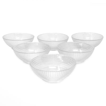 Imagem de Jogo de Sobremesa 6 Tigelas Multiuso Vidro Kit Bowl Cumbuca Vasilhas Saladeira Sopeira Pote Sorvete Doces 13cm