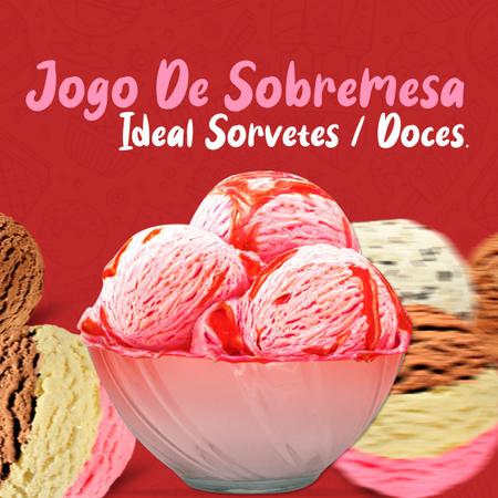 Jogo de sorvetes doces de diferentes formas.