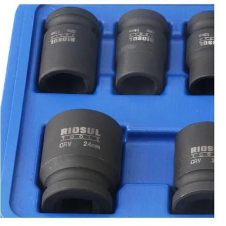 Jogo De Soquete Impacto 1/2 8 Pcs Riosul Tools R010270 Imagem de Jogo De Soquete Impacto 1/2 8 Pcs Riosul Tools R010270