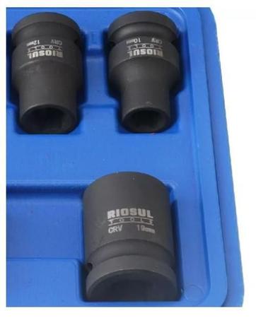 Jogo De Soquete Impacto 1/2 8 Pcs Riosul Tools R010270 Imagem de Jogo De Soquete Impacto 1/2 8 Pcs Riosul Tools R010270