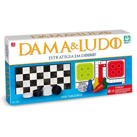 Jogo 2x1 De Dama E Ludo/torrinha Jogo De Tabuleiro - Nig - Nig Brinquedos -  Jogo de Dominó, Dama e Xadrez - Magazine Luiza