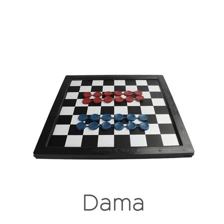 Jogo de Dama Madeira Peças Plasticas 25x25 - Pangue - Jogo de