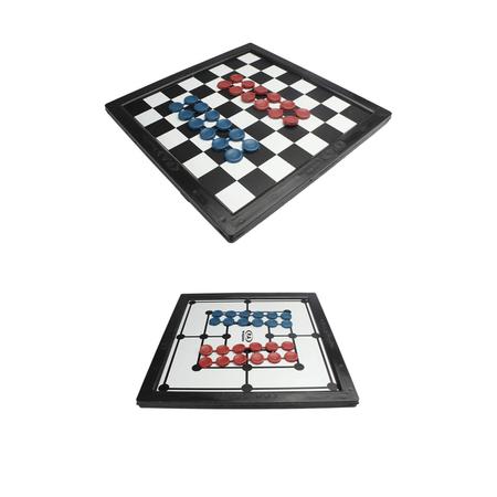 Kit 2 Jogos Xadrez Trilha + Tabuleiro Plástico 24cm 2 Em 1 Raciocínio -  Zein - Jogo de Dominó, Dama e Xadrez - Magazine Luiza