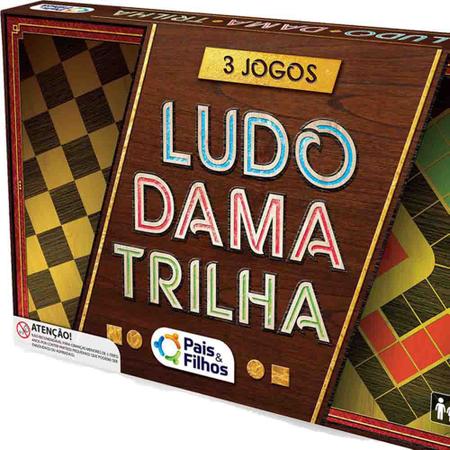 Jogo 3 Jogos Ludo, Dama e Trilha Tabuleiro - Pais e Filhos