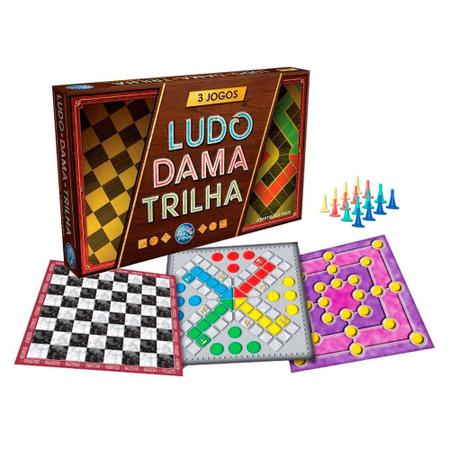 Jogo de Tabuleiro 3 Jogos Ludo, Dama e Trilha Pais e Filhos :  : Brinquedos e Jogos