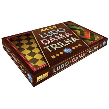 Jogo de tabuleiro 3 jogos ludo/dama e trilha pais e filhos - Jogo de  Dominó, Dama e Xadrez - Magazine Luiza