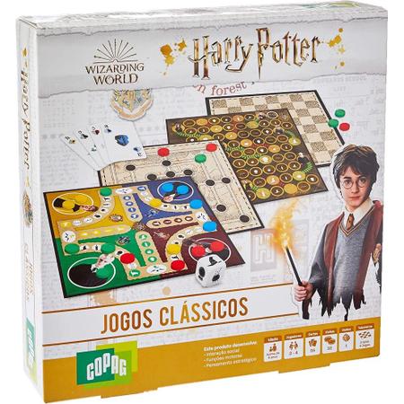 Jogo de Tabuleiro 4 em 1 Classico Harry Potter (ludo, Dama, Trilha