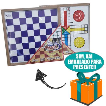 Jogo Dama E Ludo Em Madeira Jogo 2x1 Ibirart Tabuleiro