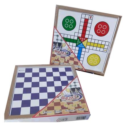 Jogo De Tabuleiro 4 Em 1 Dama Ludo Xadrez Presente De Natal