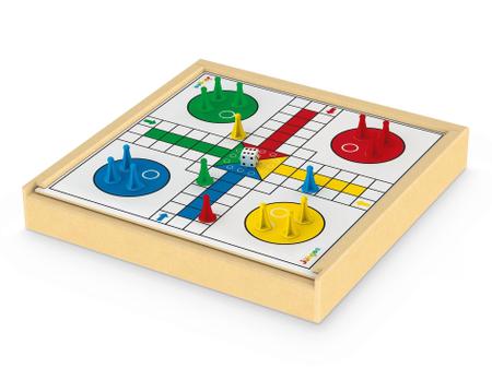 JOGO 4 EM 1 - XADREZ, DAMAS, LUDO E TRILHA - Ioiô de Pano Brinquedos  Educativos