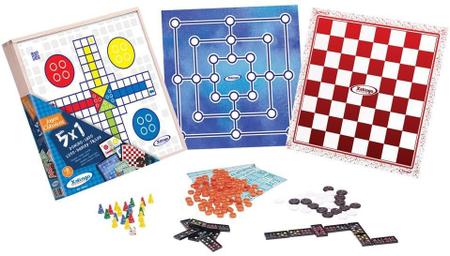 Kit 8 Jogos Clássicos Mico, Dominó, Ludo, Dama, Dama Chinesa