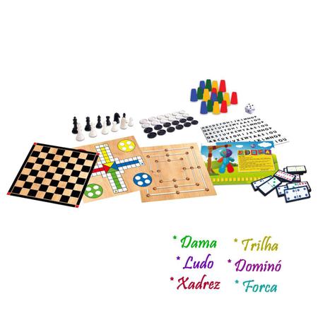 Jogo de tabuleiro 3 jogos ludo/dama e trilha pais e filhos - Jogo de  Dominó, Dama e Xadrez - Magazine Luiza