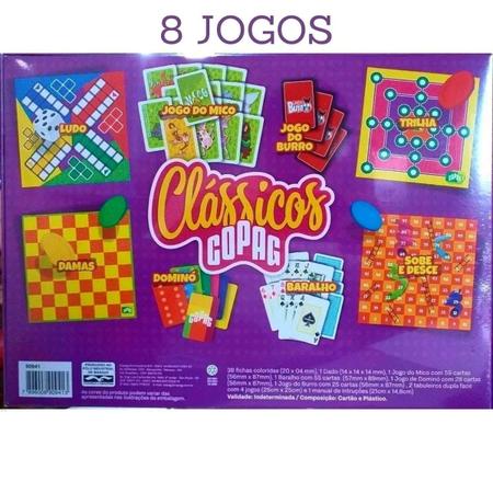 8 Em 1 Jogos Clássicos Jogo Mico Burro Dominó Ludo - Copag