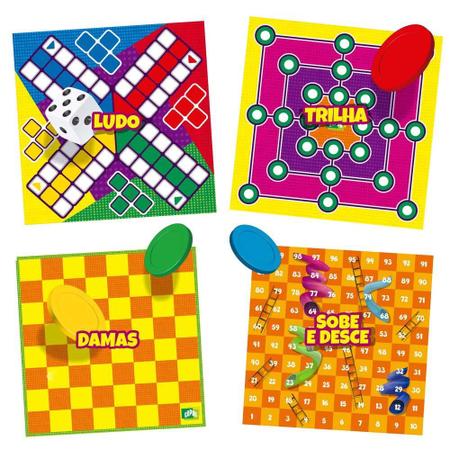 Jogo Tabuleiro Super Ludo Trilha Jogos Clássico de Cartas, Magalu Empresas