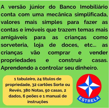 Jogo Banco Imobiliário Júnior - Estrela