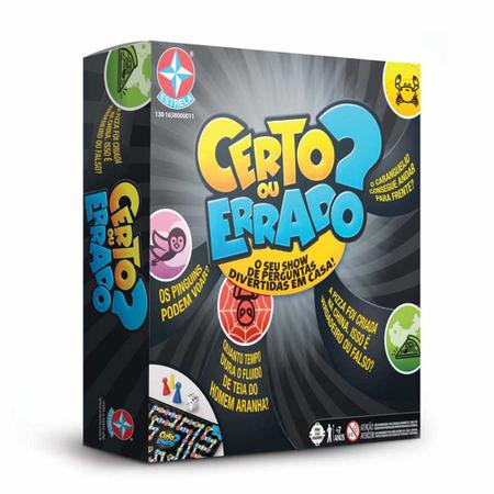 Jogo Tabuleiro Estrela: Desafie-se Com Certo Ou Errado - R$ 118,9