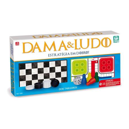 6 Jogos Reunidos - Dama Trilha Ludo Xadrez + 2 Jogos - Nig Brinquedos - Jogo  de Dominó, Dama e Xadrez - Magazine Luiza