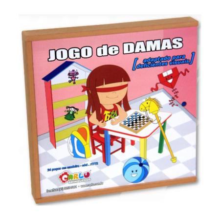 Jogo de Damas Adaptado- Jogo em madeira desafio e raciocínio lógico- jogo  tabuleiro jogo para família, jogo de inclusão - Brinquedos Educativos e  Pedagógicos - Gemini Jogos Criativos