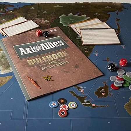 Imagem de Jogo de tabuleiro de estratégia Hasbro Gaming Avalon Hill Axis & Allies 1942 Segunda Edição da Segunda Guerra Mundial, com tabuleiro extra grande, maiores de 12 anos, 2-5 jogadores, marrom
